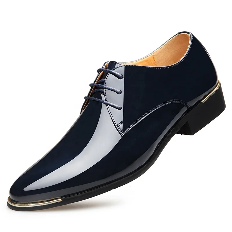 

US Size 7.5-11.5 Lace Up Pointed Toe Patent Leather Formal Shoes