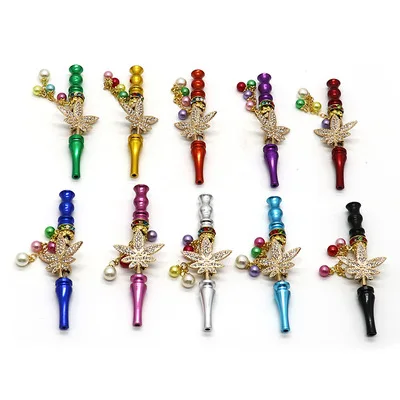 

D0451 Hot Sale Smoking Accessories colorful Cigarette Holder Smoking Pipes Metal Hookah Tips, Custom color
