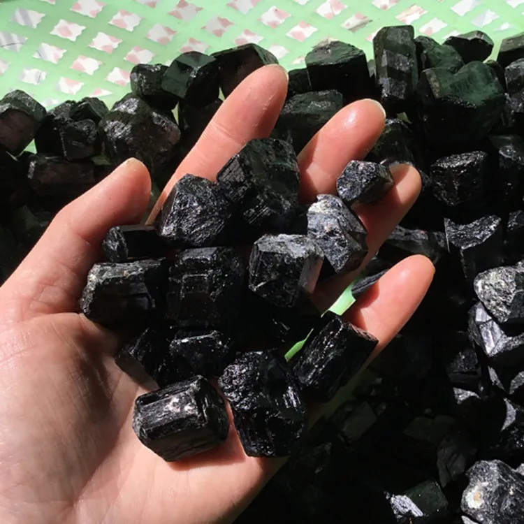 Natural Raw Jet Stone Black Tourmaline Buyers Gravel Aphrizite Tumble