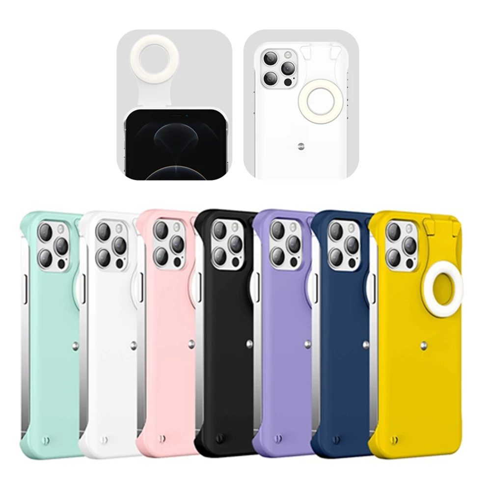 

Suitable for iPhoneXSmax mobile phone rear shell 2021 new luxury led ring flashing light cell phone back case protective cover, 7 colors