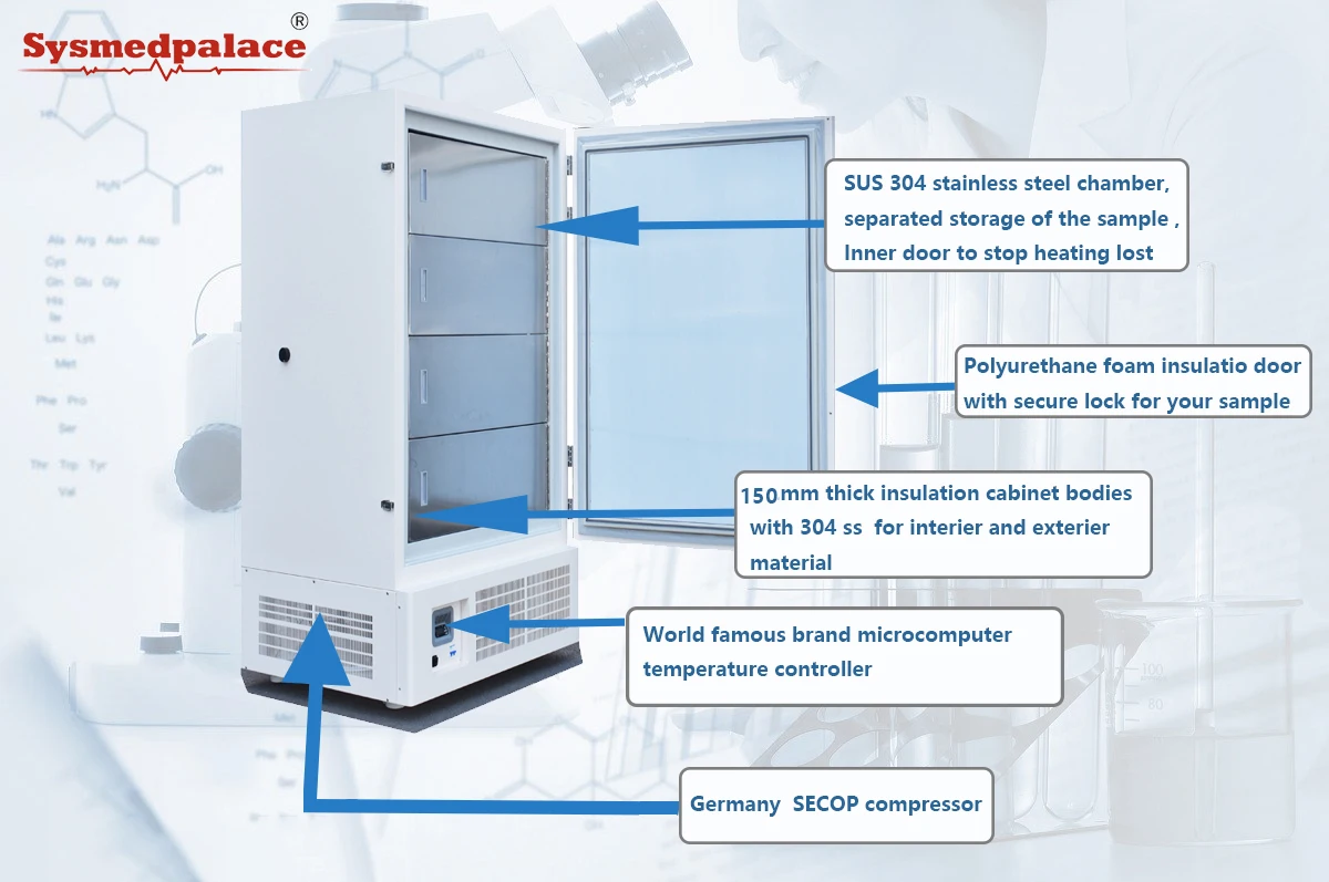 Sysmedical Ult Freezer Vertical Biological Sample Cooling Storage Ultra