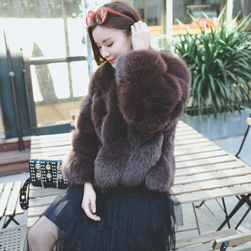 

Women's Parkas Coats winter China manufacturer ladies fashion faux fur coats women white fox fur coat warm outwear, Picture