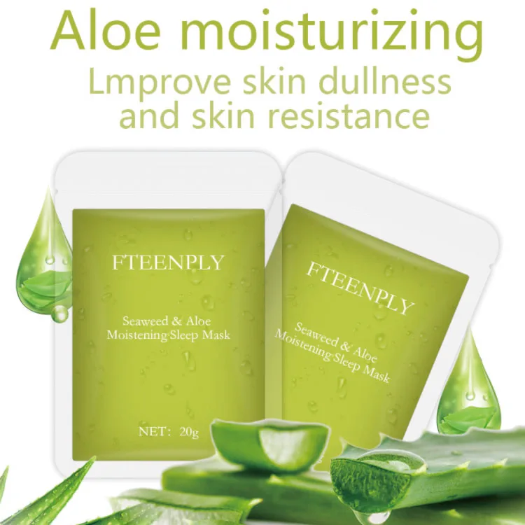 

FTEENPLY Seaweed Aloe Sleeping Mask Moistening Oil-control Serum Whitening Repairing Brightening Facial mask, Green