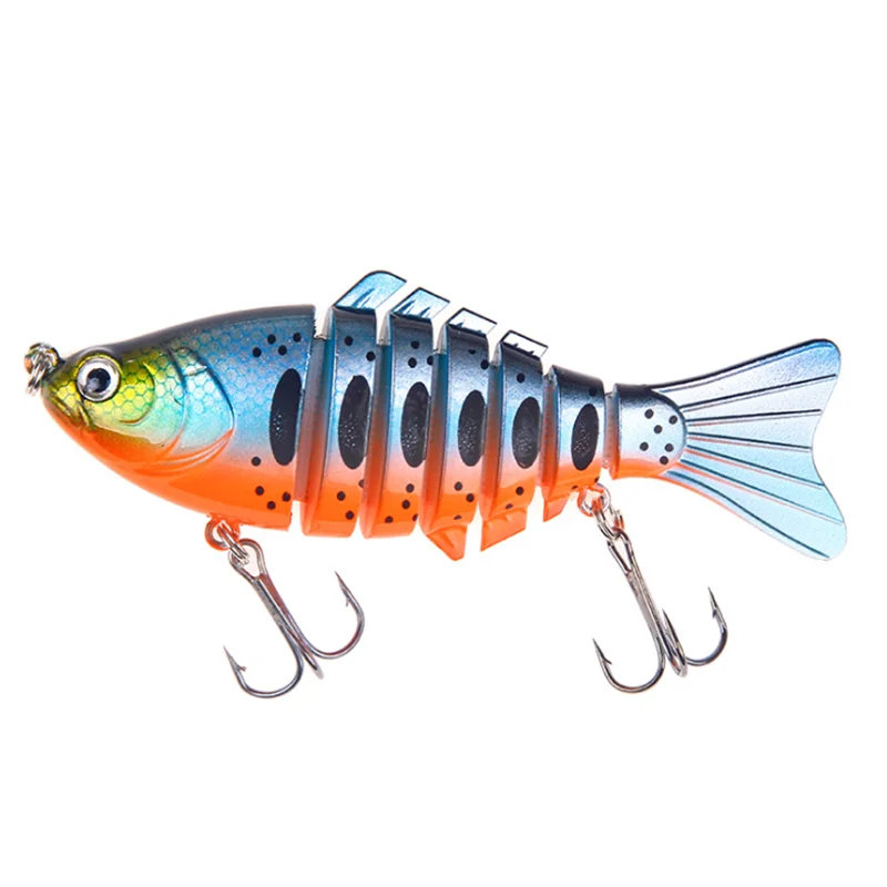 

1pcs 10cm/15.6g Colorful 7-section Plastic Hard Bait 3D Eyes Artificial Wobblers Waterproof Dive Depth 0.5-1.5m Fishing Lures