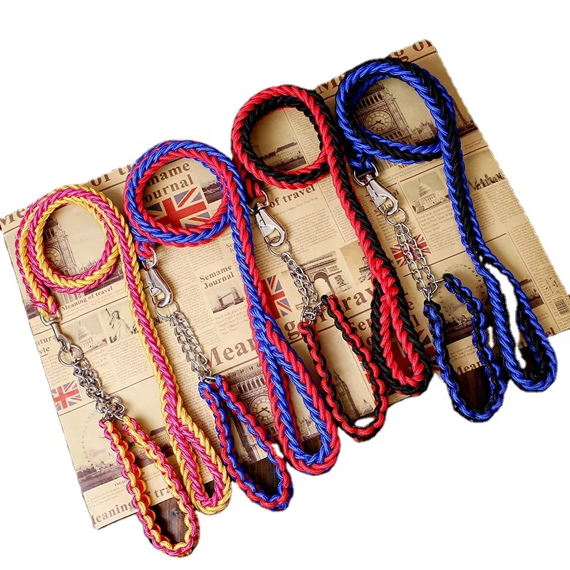 

17 colors handmade strong nylon braided paracord dog rope leash Heavy Duty Rope Slip Dog Leash