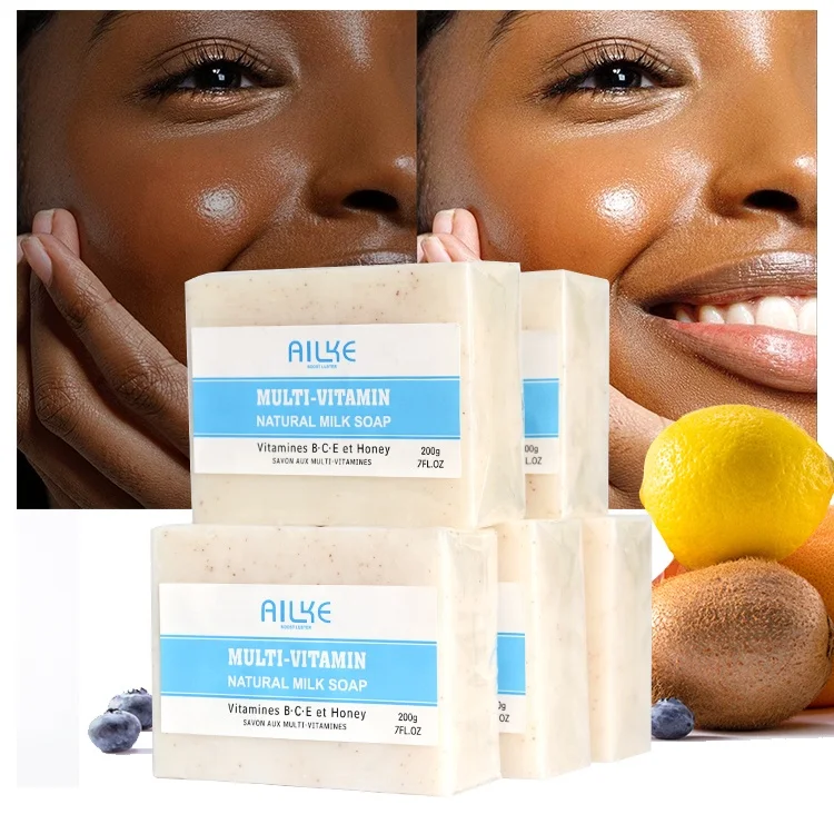 

Ailke Vitamin BCE Milk Honey Cane Sugar Nourshes Gently Cleanses Elastic Whitening Goat Milk Soap For Any Skin Type