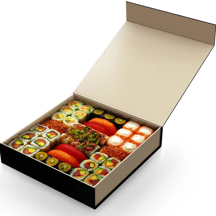 

Hot selling sushi box paper with sauce diapencers