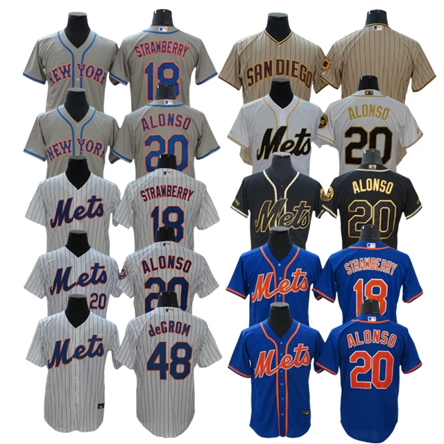 

18 strawberry 20 Alonson 48 Degrom Cheap Baseball Shirts Baseball jersey Custom logo Sublimation Baseball Jersey for Man