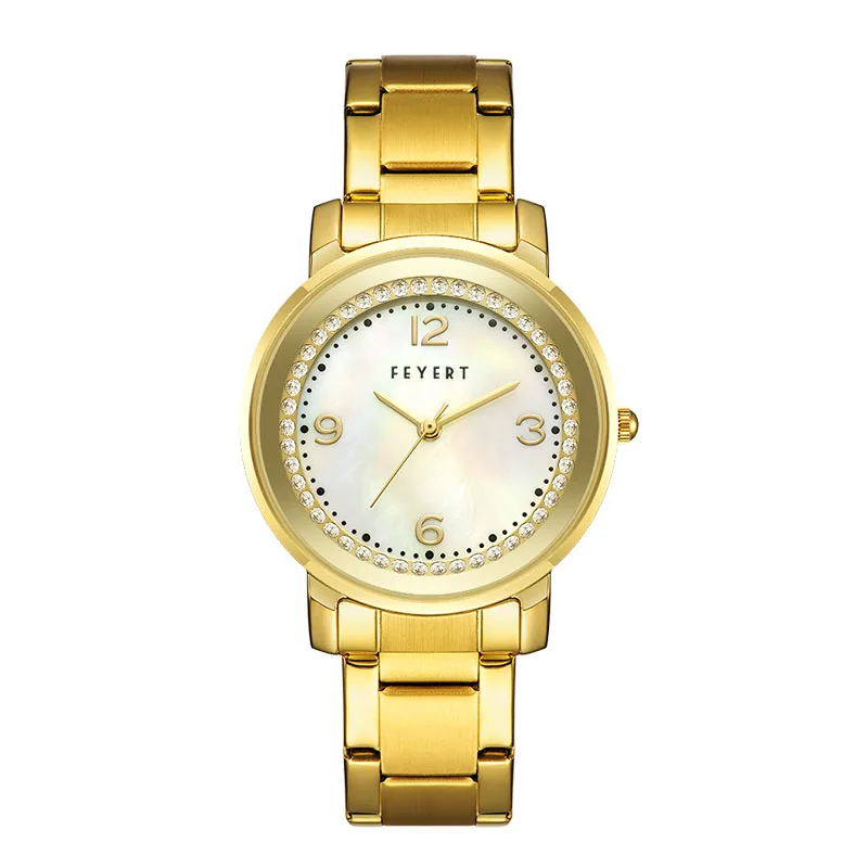 

FEYERT wrist watch luxury woman gold plated watch reloj de mujer diamond watch