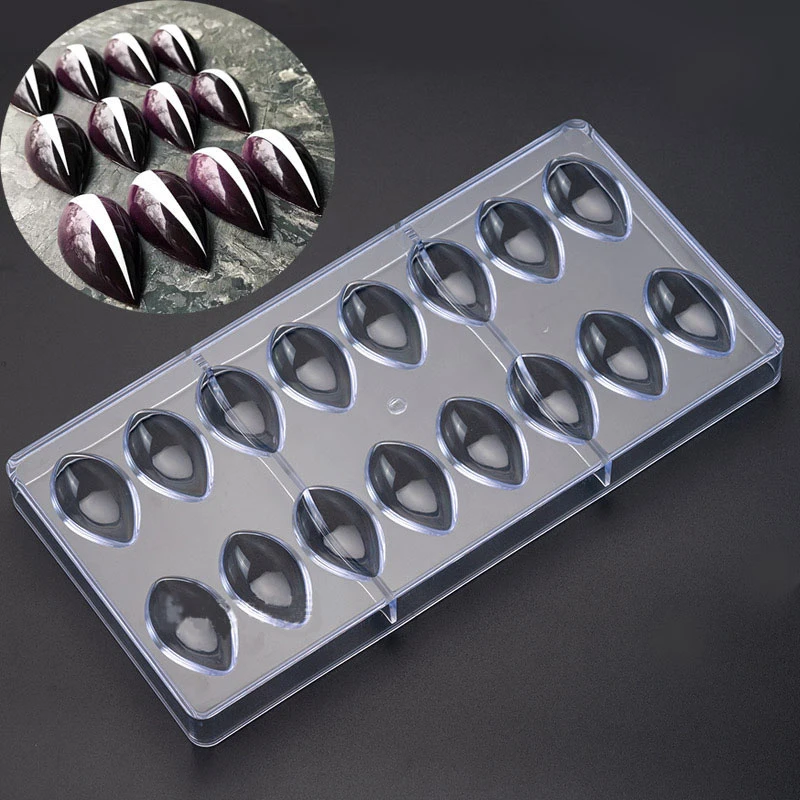 

M571 16 cavities PC Water Drop Shape molds polycarbonate chocolate bar mold chocolate moulds polycarbonate plastic, Customized color