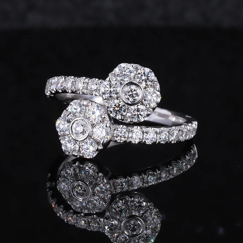 

Love Ring Special Design Engagement Jewelry 14k White Gold Moissanite Trendy Rings