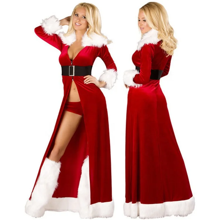 

PoeticExist Long Red Robe Sexy Cosplay Christmas Women Costume