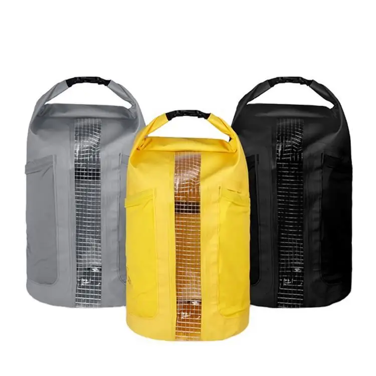 

Factory Custom 500d PVC Waterproof Dry Storage Bag 25Lbig Dry Bag, Waterproof Custom Logo Ocean Pack Dry Bag, Yello black gray,accept custom