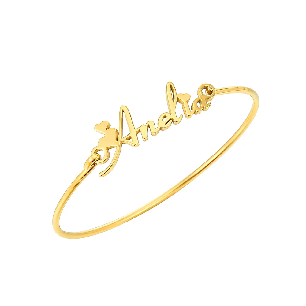 

Wholesale personalized custom name different font cuff name bracelet bangle
