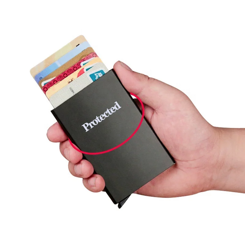 

New Arrival Credit Card Holders Aluminum Wallet Pocket ID Card Holder Rfid Blocking Wallet Automatic Pop Up Credit Card Case