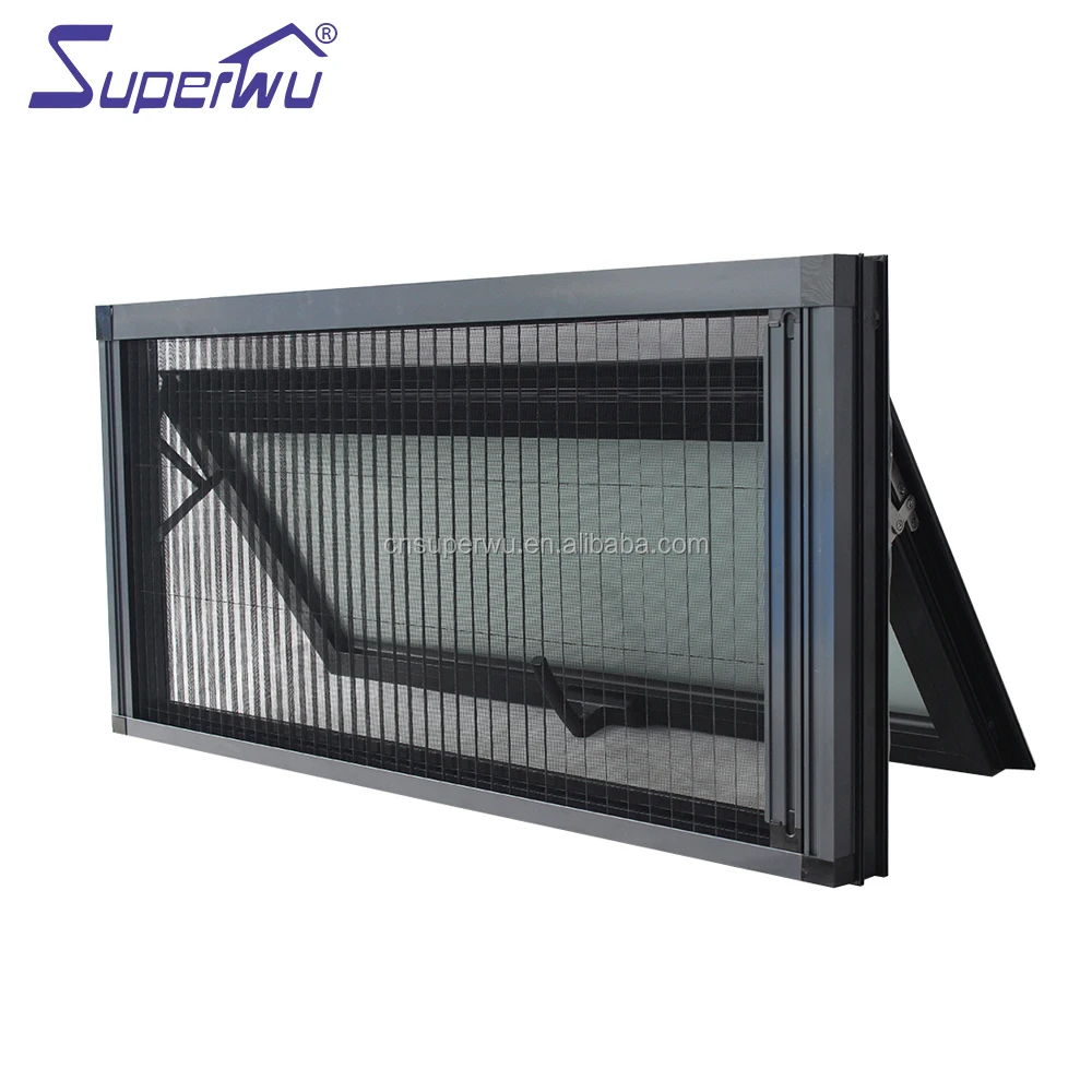 Residential price thermal break Low-E glass aluminum awning window with screen