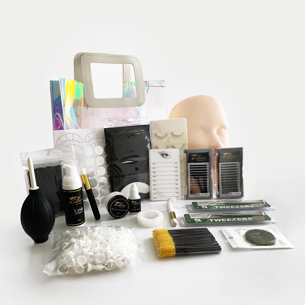 

Wholesale Makeup Bag starter lash kits set/Eyelash Extension Training Tools Kits Private Label Lash Extension Kit