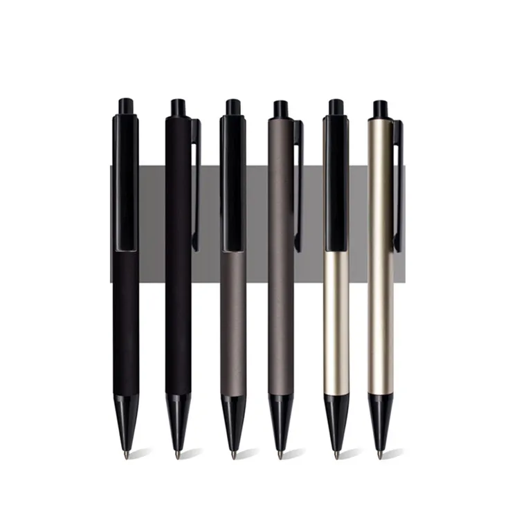 

high quality promotional black custom logo metal ballpoint pen for business, Customized