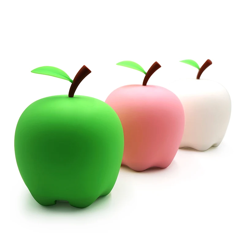 
Night Light Lamp, Cute Fruit Shape Led Children Baby Nursery Light Silicone 7 Color Changed USB Rechargeable Wall Light 