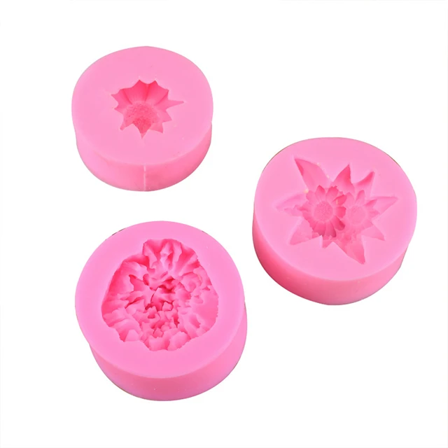 

Three Kinds of Flower Modeling DIY Fondant Mold Clay Mold Kitchen Accessories, As show