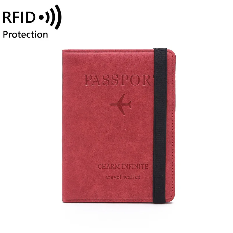 

Custom Passport Holder Cover Wallet RFID Blocking Leather Card Case Travel Organizer, Customized