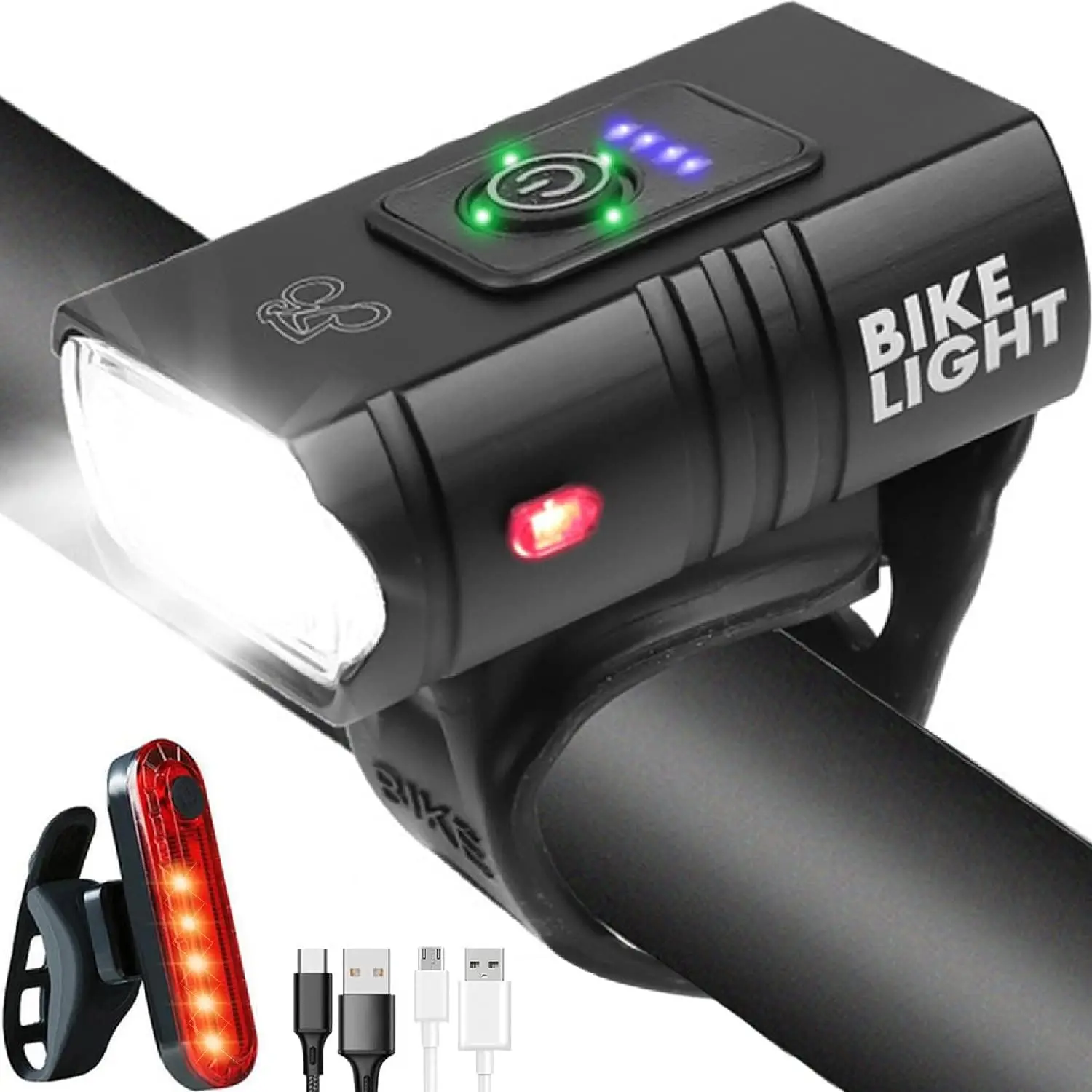 

Waterproof Bike Light USB Rechargeable LED Aluminum MTB Front Bicycle Light