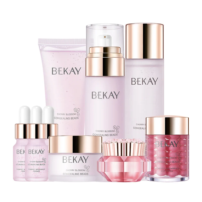 

Cosmetic Line Cherry Blossom Face Skin Care Set High Quality Glow Moisturizing Hydrating Nourishing Pink Adults Female OEM/ODM