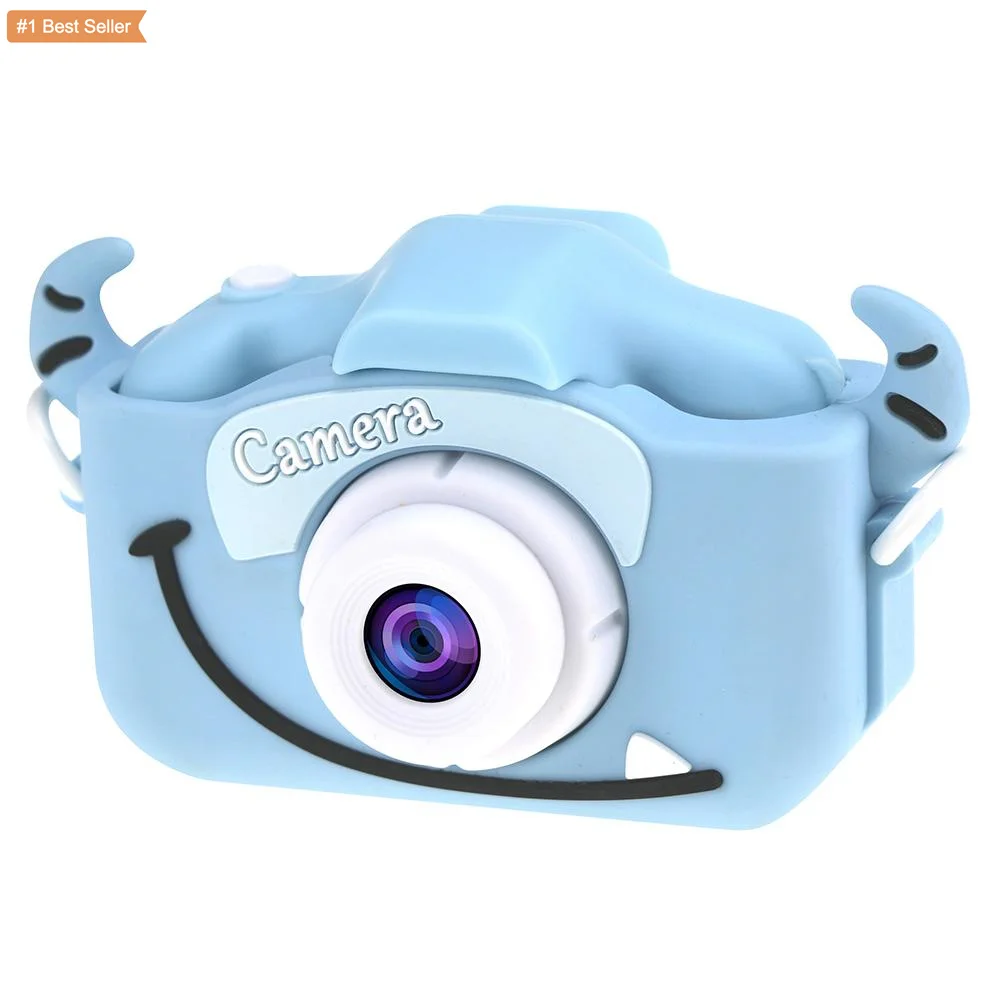 

Hd Mini Cameras Cute Toy Kids 32G Digital Camera IPS Screen Education Toys For Children Birthday Gift Cow Kids Camera Hd, Blue ,pink