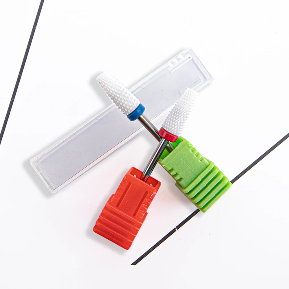 

cuticle clean ceramic nail bit box case empty, Black,white,blue,pink