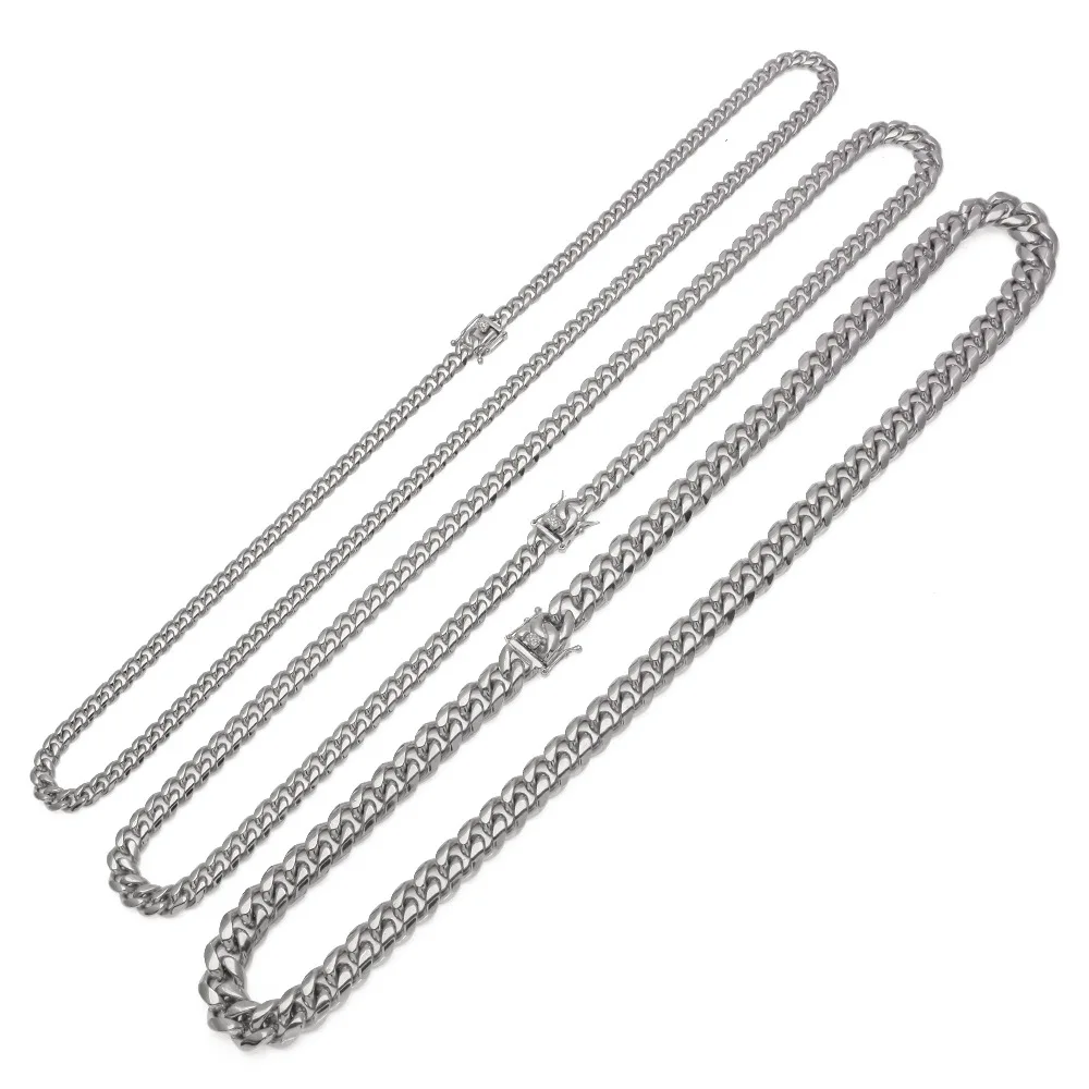 

High grade stainless steel men's hip hop Cuban t handcuffs cactus necklace