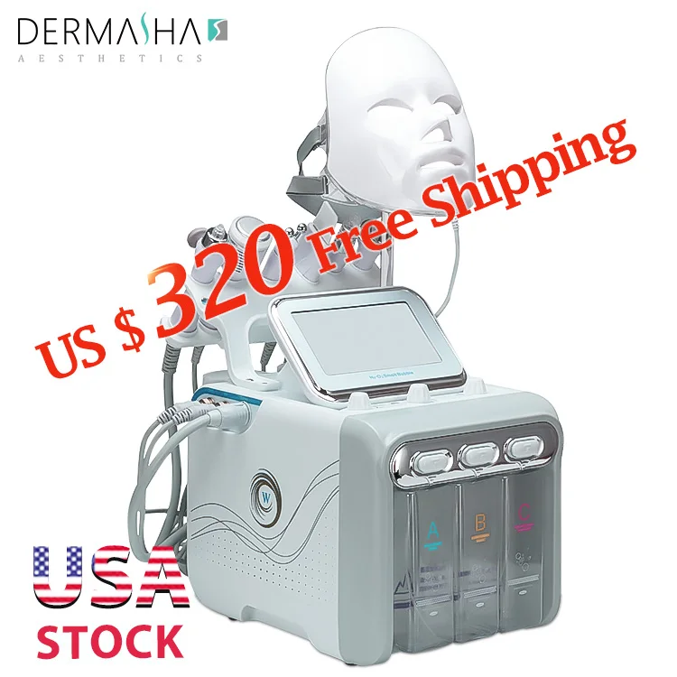 

Free Shipping 7 in 1 Hydra Microdermabrasion dermabrasion facial Jet Peel Machine h2o2 Oxygen Hydrafacials Machine