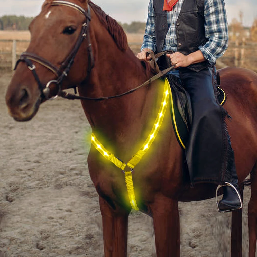 

New Arrival Flashing Breastplate LED Light Up Horse Harness, Multi color
