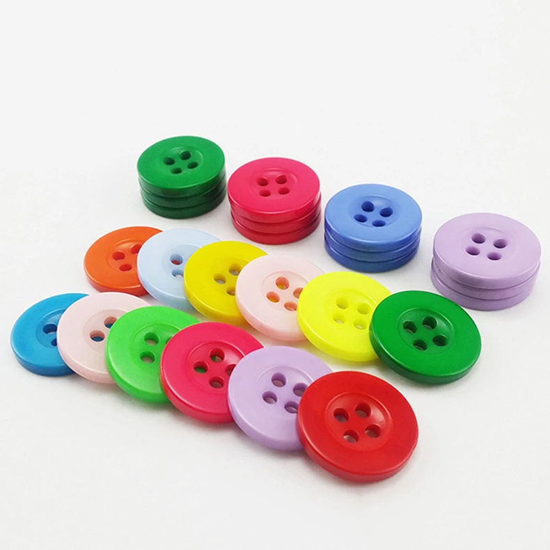 

Wide brim resin buttons four eyes color children's plastic buttons clothing accessories buttons wholesale