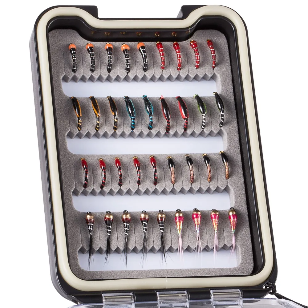 

Bassdash Fly Fishing Flies Kit Assortment with Box,36pcs with Dry Wet Flies, Nymphs, Streamers etc