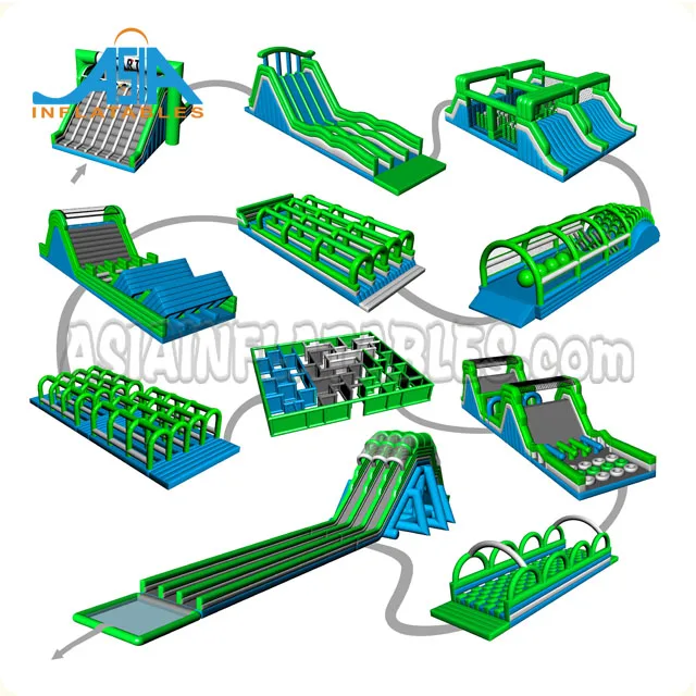Giant Inflatable 5k Game Adult Inflatable Obstacle Course ; Event Giant Insane Inflatable 5k Obstacle For Sale