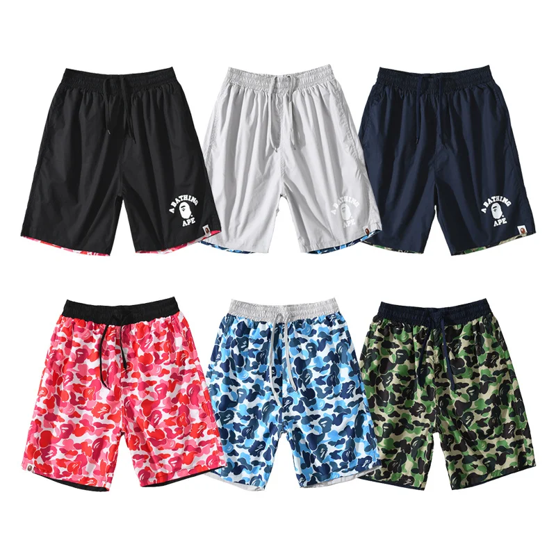 

2020 Summer BAPE shark head reversible shorts, camouflage AB wear shores for men