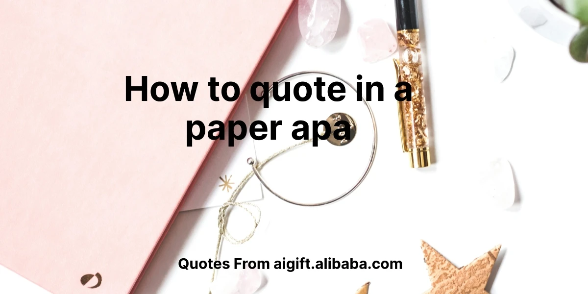 how to quote in a paper apa