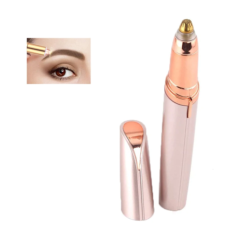 

Painless Pen Eyebrow Remover Shavers Facial Hair Razor Electric Rechargeable Epilator Rose Gold Women Eyebrow Trimmer, White/pink/gold/black/blue/red