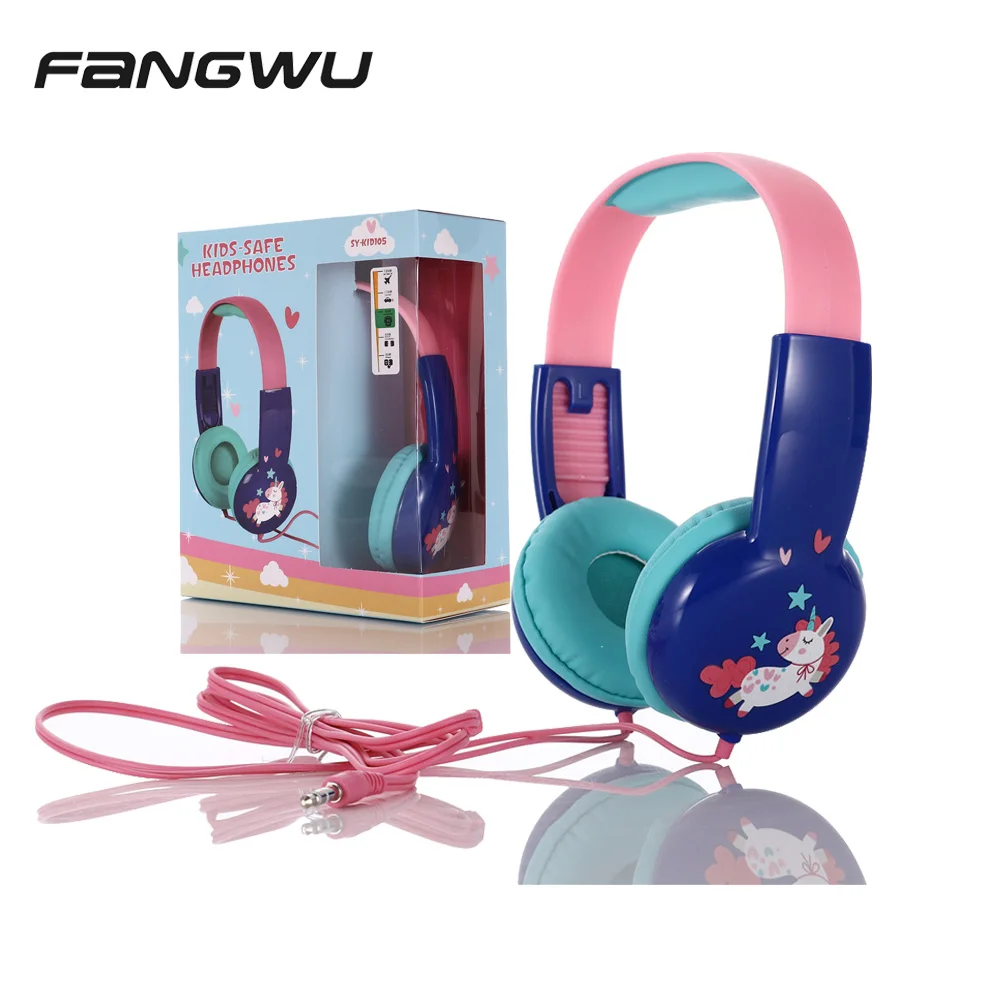 

Wholesale OEM Cute Pink Children Earphones Headsets Headphones For Kids Girls