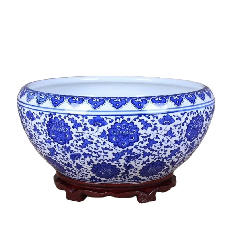 

Chinese Style Home Decoration Blue And White Porcelain Cheap Pottery Large Ceramic Flower Pots