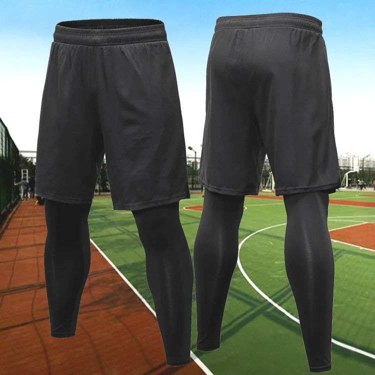 

Men's running fitness clothes gym sports suits quick dry yoga tights two piece suit