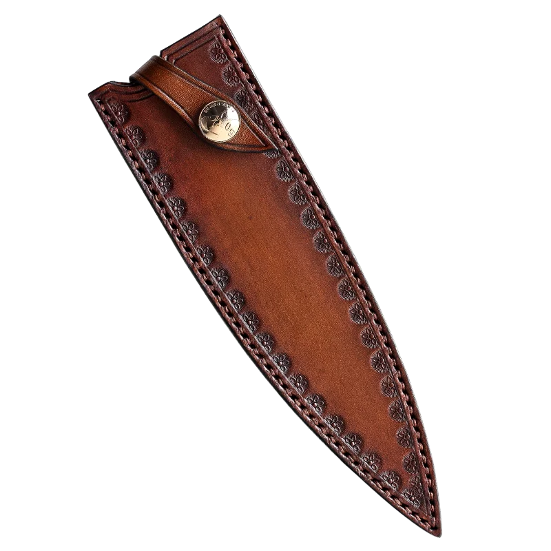 HEZHEN 8'' inch Chef Knife Leather Sheath Handmade Italian First