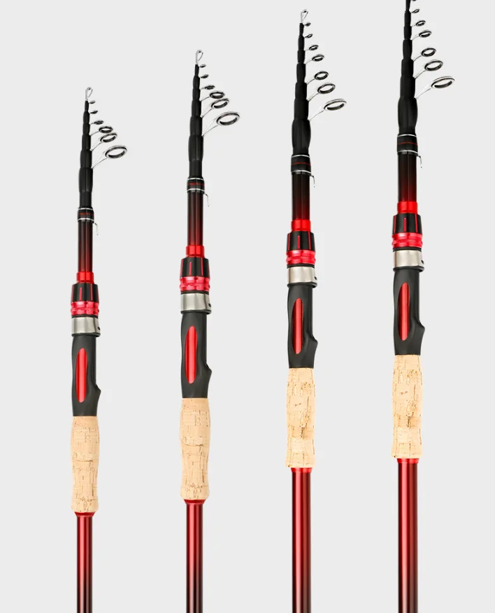 

Carbon Fishing Rod short fresh water 2.1/2.4/2.7/6.0M Telescopic fishing Rods Ultra light trout spinning Fishing Rod, Red black