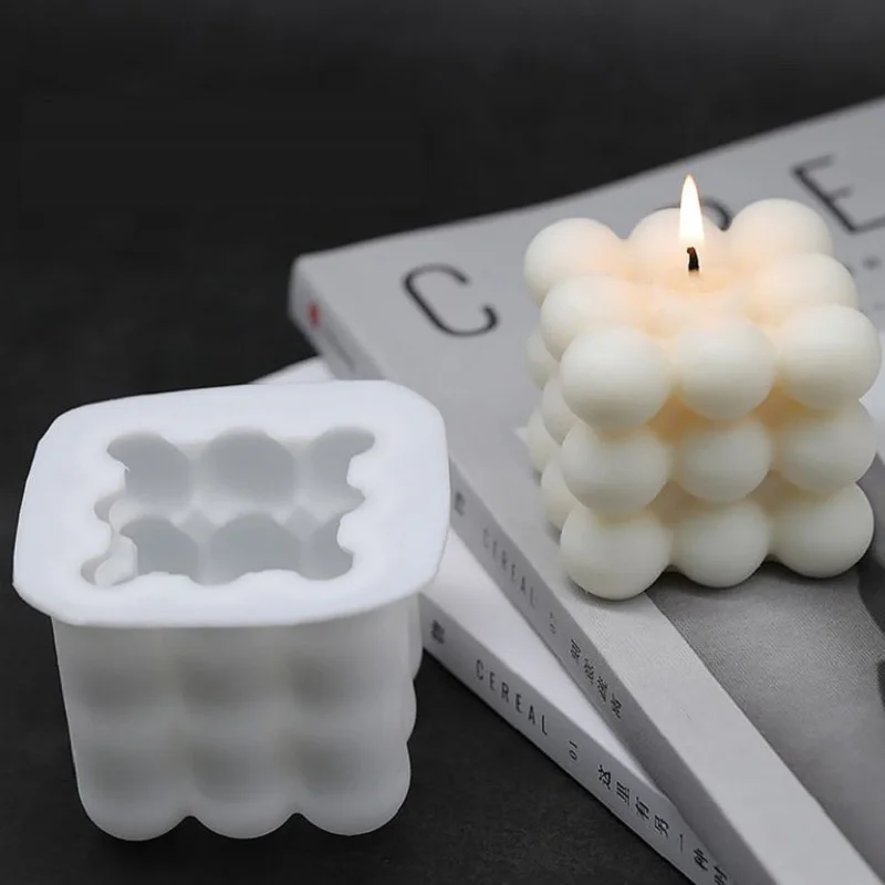 

2021 New Arrivals 3D Silicone Bubble Candle Mould for Candle Making, White