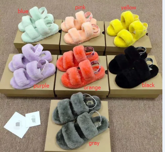 

Uggh slippers china sheepskin fur indoor slippers summer fashion sandals for women and ladies, Pink/blue