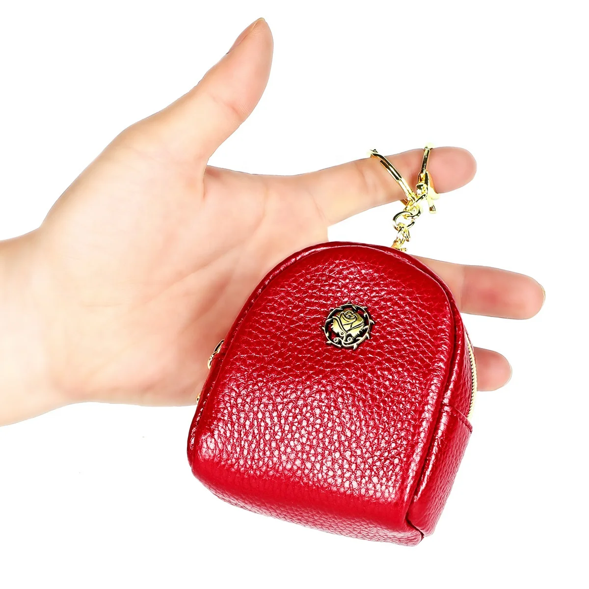 

Fashion Small Cute Wallets Pocket Girls Wallet Leather Clutch Cosmetic Bag Lovely Lady Round Coin Purse Keychain, Mixed color
