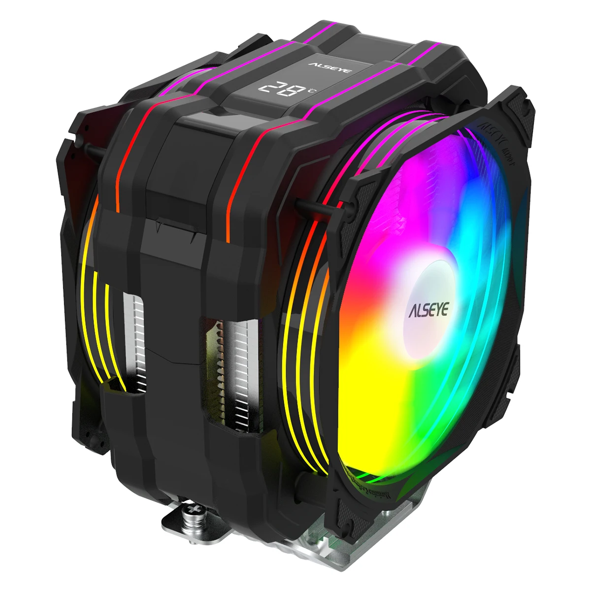 

2022 New Alseye M120D-plus SYNC RGB LCD temperature display cpu cooler cooling fan