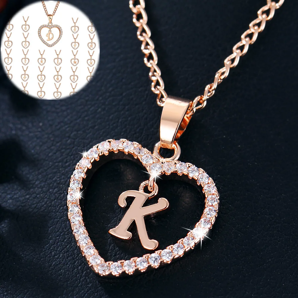 

Initial Diamond Jewelry Necklaces Custom Letter Women Sign Pendant Zodiac Necklace, Gold /silver