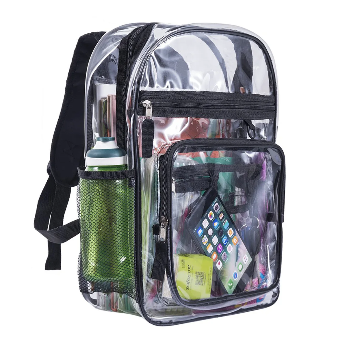 

Promotional Clear Backpack Student Bag Customized Logo Travel Waterproof Transparent PVC School Bag