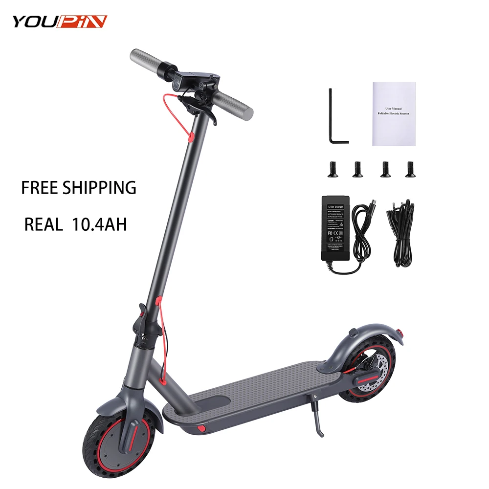 

2021 EU Europe Warehouse Real 10.4ah Two Wheels Kick Foldable Mobility Electric Scooters For Adults